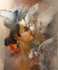 Jamal, 30 X 36, Oil on Canvas, Figurative Painting, AC-JML-008 Jamal, 30 X 36, Oil on Canvas, Figurative Painting, AC-JML-008